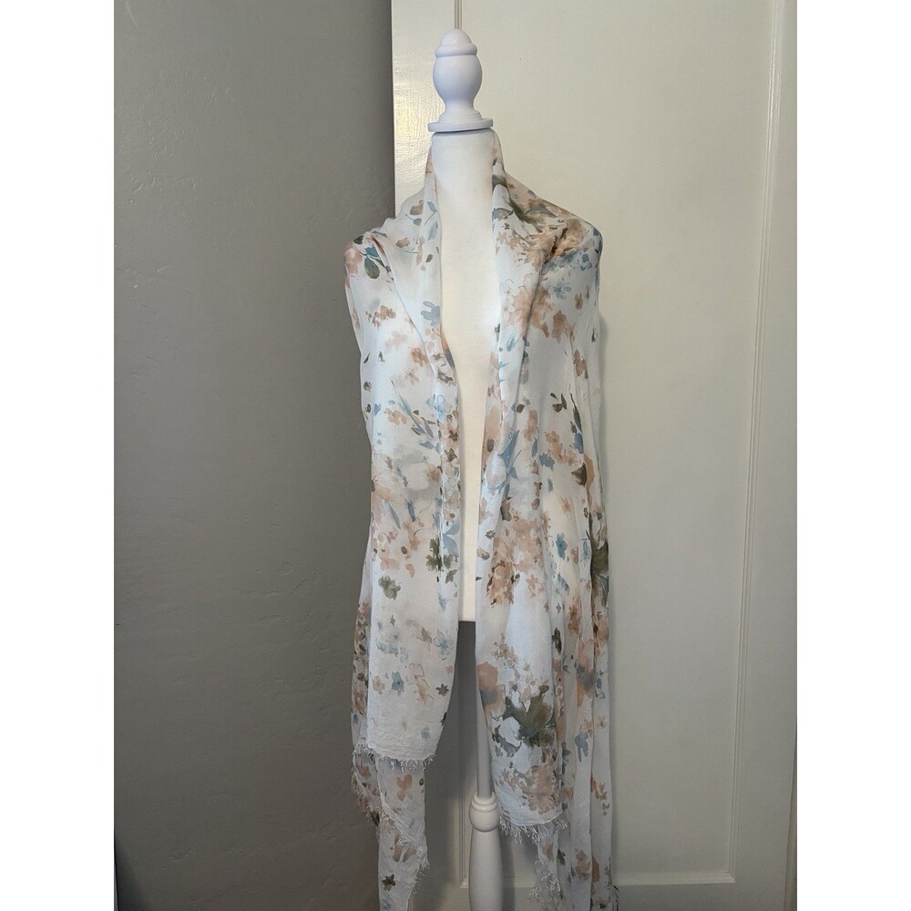 Nardi & Tagliaferri 100% Micro-modal Scarf Wrap Floral Garden Cottage Italy - Picture 8 of 9